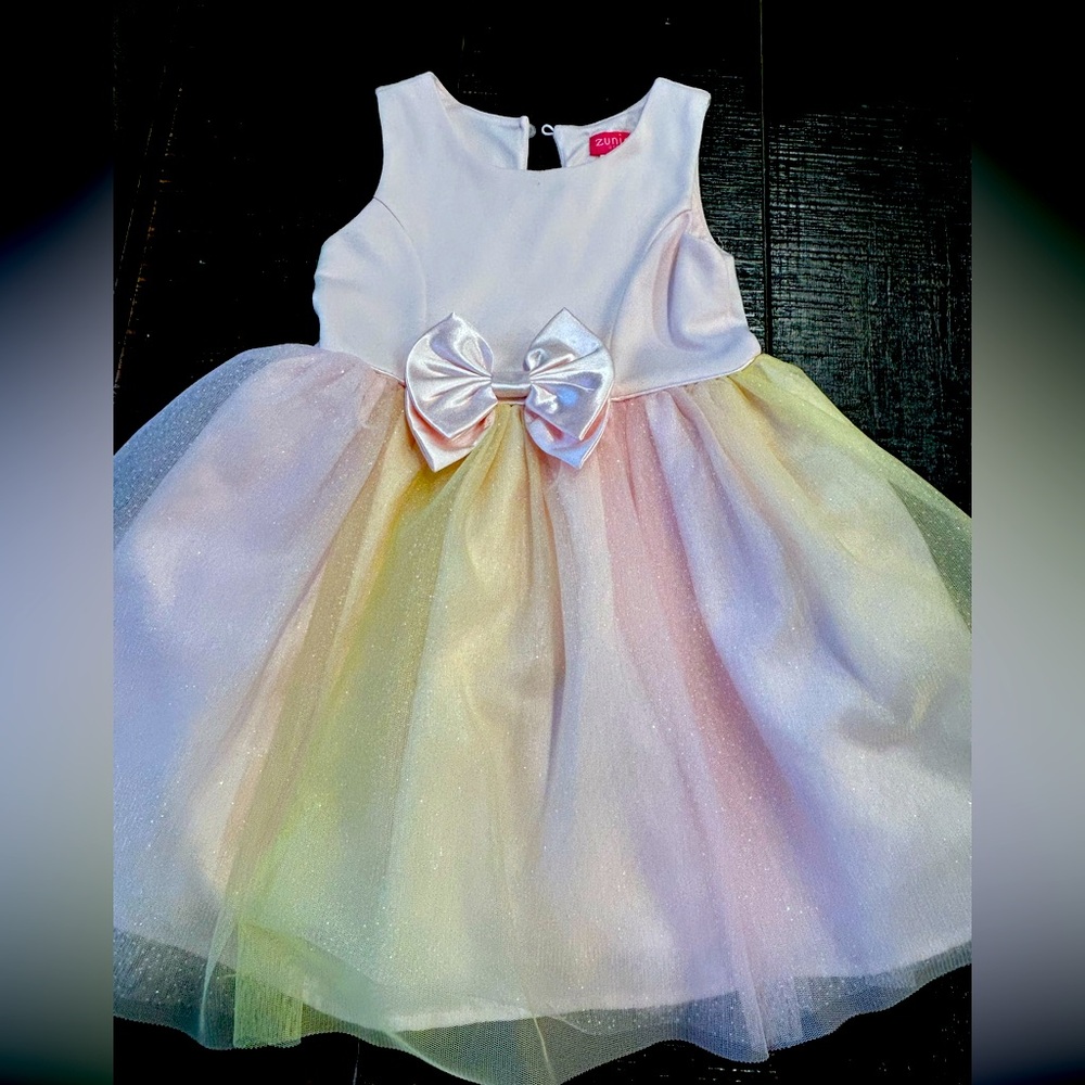 Girl Pink / Rainbow tulle Dress